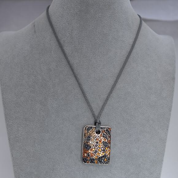 Brighton Leopard Totem Pendant Necklace Nylon Cord 16-18" Retired Design - Picture 1 of 7